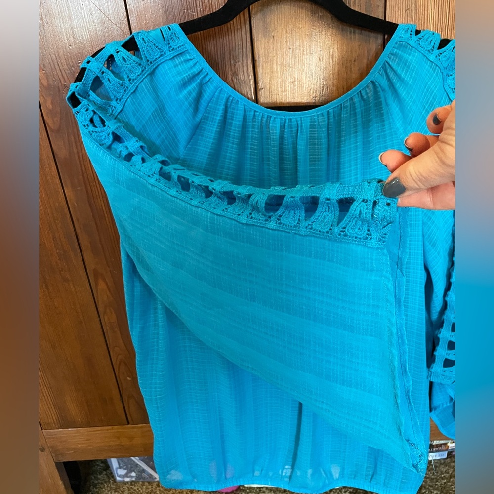 ALYX turquoise blouse with cami Size Medium - Picture 4 of 5